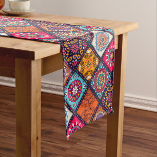 colourful boho style long table runner