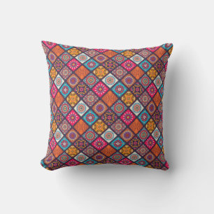 colourful boho style outdoor pillow