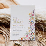 Colourful Boho Wildflower Girl Baby Shower Invitation<br><div class="desc">This elegant design features cheerful watercolor wildflowers mixed with lush greenery foliage. Personalize the invite with your details and if you want to further re-arrange the style and placement of the text,  please press the "Click to customize further" button.</div>