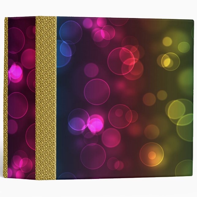 Colourful Bokeh and Gold Binder (Front/Spine)