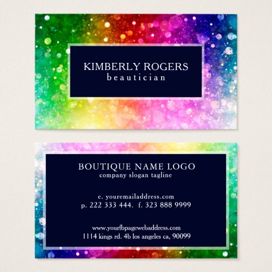 Colourful Bokeh Glitter And Sparkles Business Card