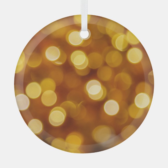 Colourful bokeh lights, Christmas background. Glass Ornament (Front)