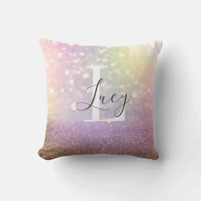 Colourful bokeh lights      throw pillow (Front)