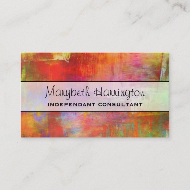 Colourful Bold Abstract Painting Business Card (Front)