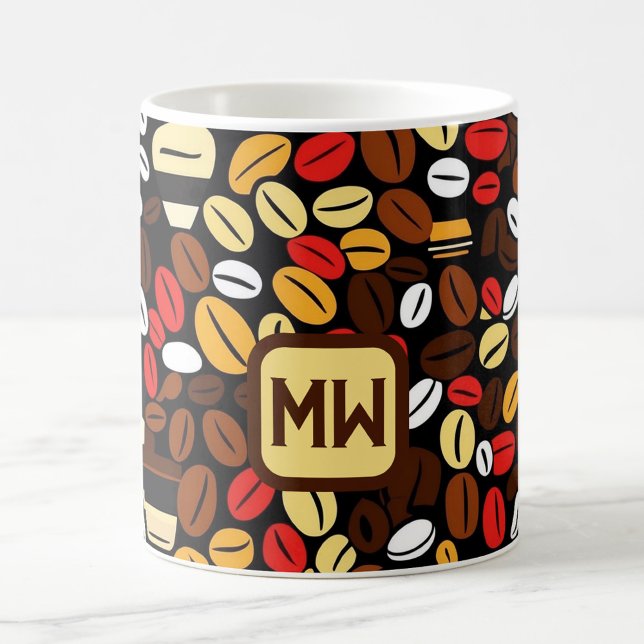 Colourful, bold coffee beans with large monogram mug (Creator Uploaded)