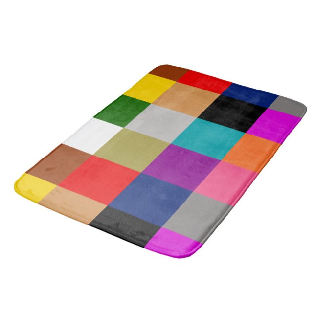 Colourful Bold Colour Blocks Pattern Design  Bath Mat (Creator Uploaded)