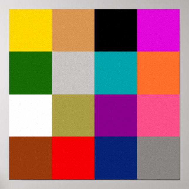 Colourful Bold Colour Blocks Pattern Design  Poster (Front)