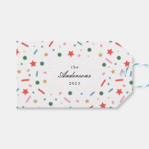 Colourful Bold Merry Christmas Gift Tag
