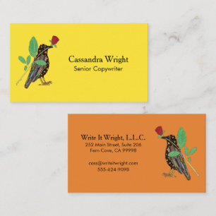 Colourful Bold Mexican Folk Art Oaxacan Crow & Business Card