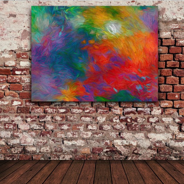 colourful bold modern abstract art red and blue canvas print (Creator Uploaded)