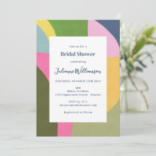 Colourful Bold Modern Abstract Bridal Shower Invitation
