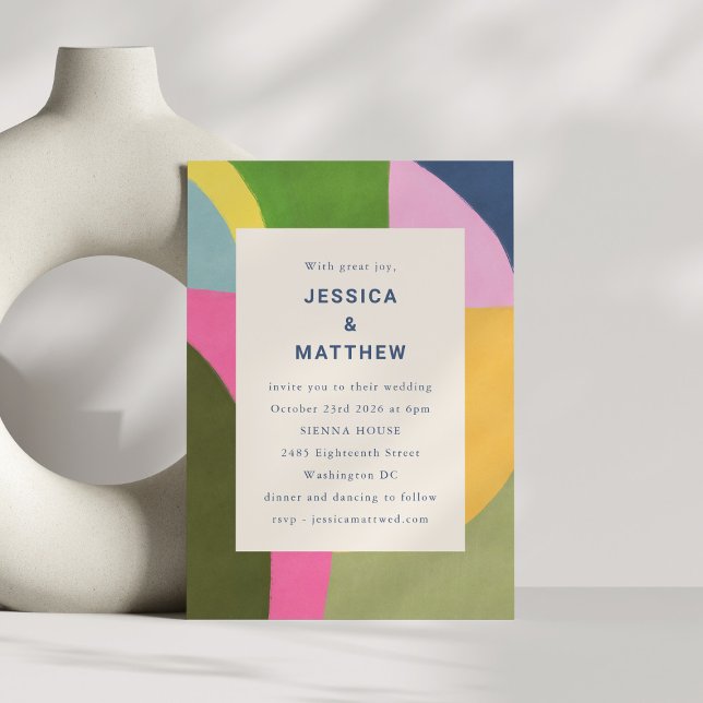 Colourful Bold Modern Abstract Unique Wedding Invitation (Creator Uploaded)