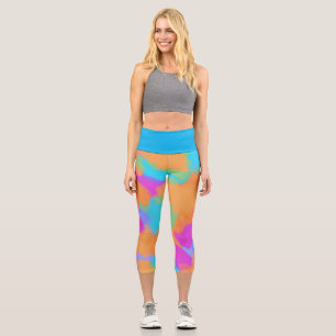 Colourful Bold Modern Artist Pattern  Capri Leggings