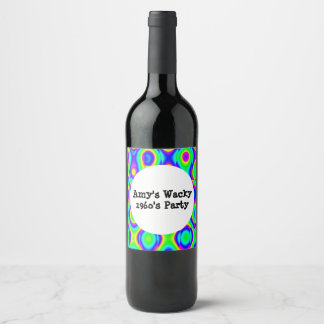 Colourful Bold Neon Abstract Wine Label