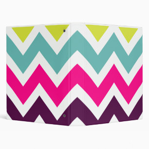 Colourful & Bold Retro Chevron Pattern Binder