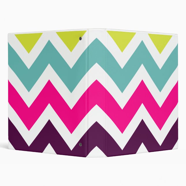 Colourful & Bold Retro Chevron Pattern Binder (Background)