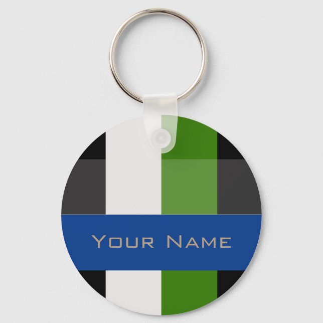 Colourful Bold Stripes Keychain (Front)