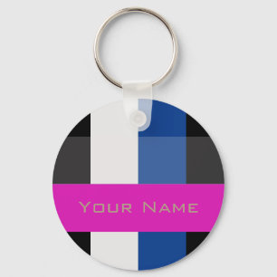 Colourful Bold Stripes Keychain