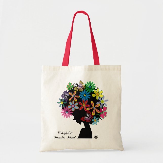 Colourful  × Bomber Head Tote Bag (Front)