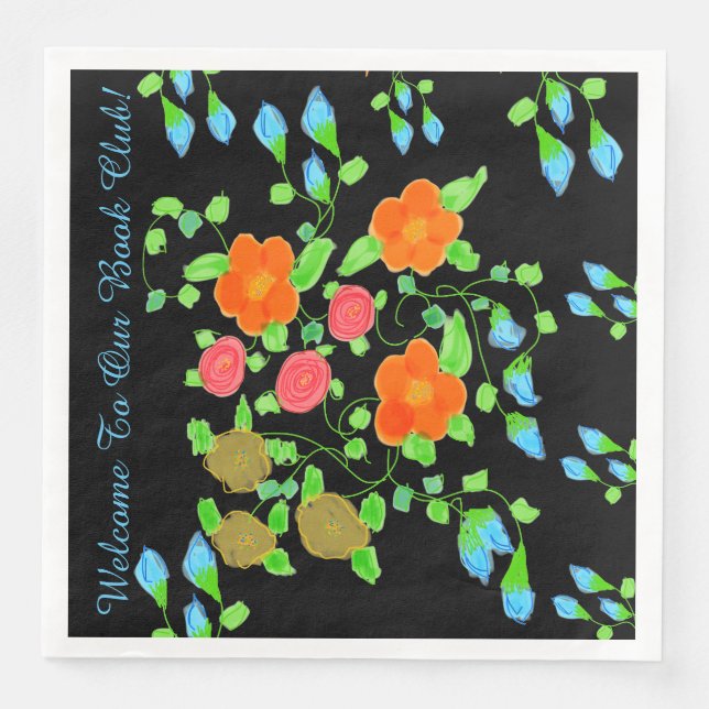 Colourful Book Club Paper Napkins (Front)