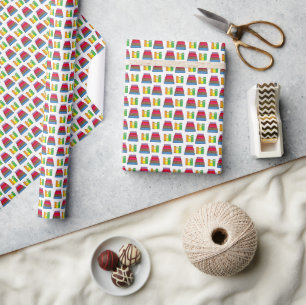 Colourful Book Pile Pattern Wrapping Paper