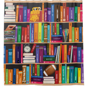 Colourful Book Worm's Bookshelves