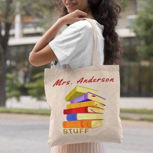 Colourful Books l Teacher Staff Back To School Tote Bag