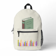 Colourful Books & Pencils Back to School Backpack