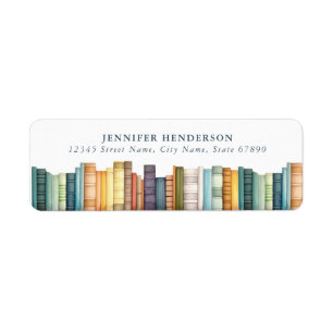Colourful Books Return Address Labels