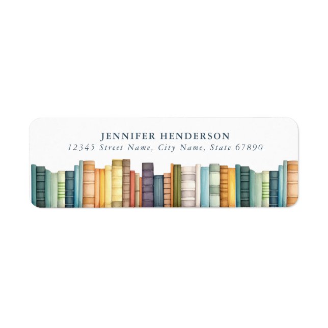 Colourful Books Return Address Labels (Front)
