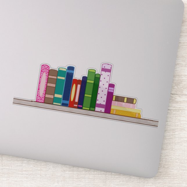 Colourful Bookshelf Sticker (Detail)