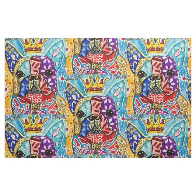 Colourful Boston Terrier Pop Art Fabric (Fat Quarter)