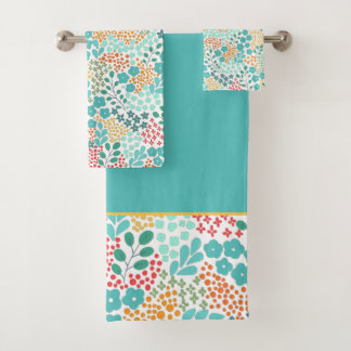 Colourful Botanical  Bath Towel Set