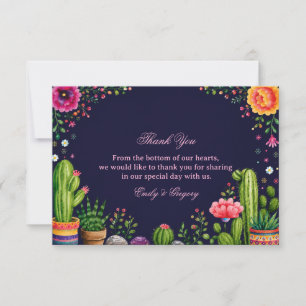 Colourful Botanical Desert Mexican Thank You Card