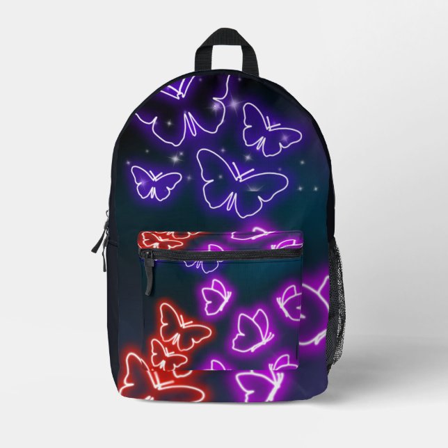 Colourful Botanical Fantasy Artwork Printed Backpack (Front)