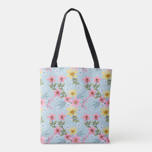 Colourful Botanical Spring Flower Tote Bag