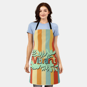 Colourful botanical vibrant text design apron