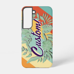 Colourful botanical vibrant text design samsung galaxy case