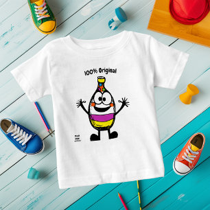 Colourful Bottle Cartoon – Fun and Customizable Baby T-Shirt