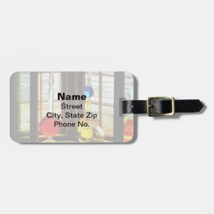 Colourful Bottles in Drug Store Window Luggage Tag
