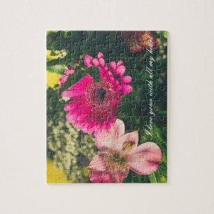 Colourful bouquet of flowers customizable Jigsaw Puzzle