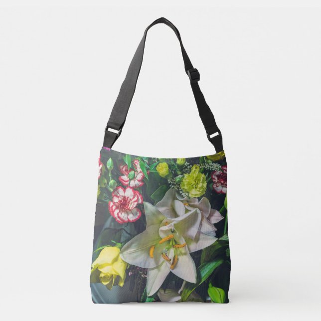 Colourful bouquet with lily crossbody bag (Front)