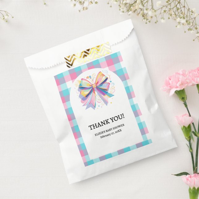 Colourful Bow Baby Shower Favour Bag (Sealed)
