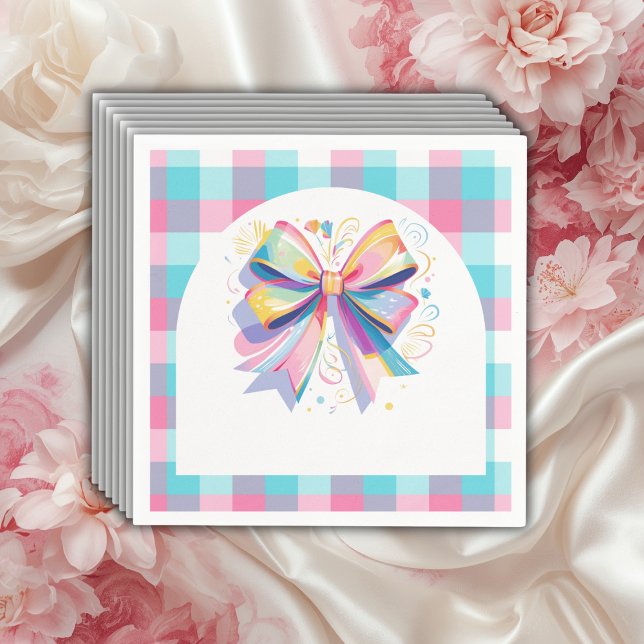 Colourful Bow Baby Shower Napkin (Creator Uploaded)