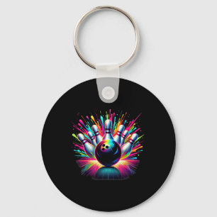 Colourful Bowling Game Day Bowling Cute Vibrant Co Keychain