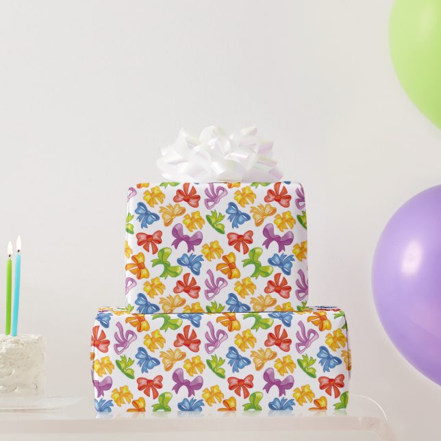 Colourful Bows Wrapping Paper (Party Gifts)