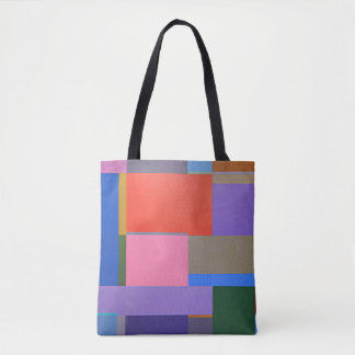 Colourful, boxed and symmetrical patterns. tote bag