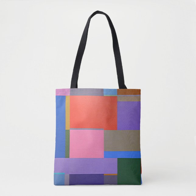 Colourful, boxed and symmetrical patterns. tote bag (Front)