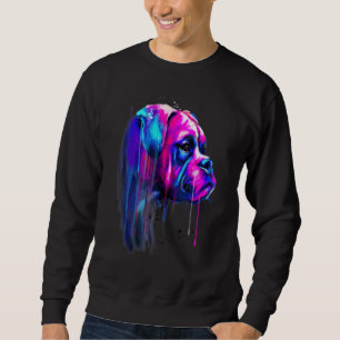 Colourful Boxer Dog Watercolor Sweatshirt
