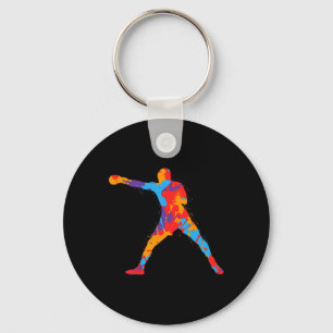 Colourful Boxing Athletes Kids Men Boxer Boys Keychain